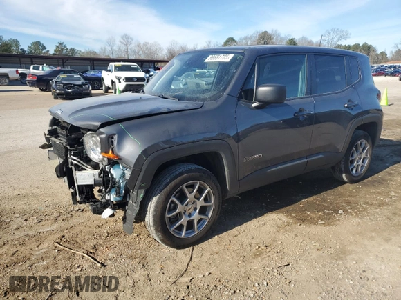 2023 Jeep Renegade Latitude with VIN ZACNJDB11PPP31764, listed as a Copart auction lot 88681705 with 12,593 mi miles and Salvage Title. Bid and sale history available at carsss.com. Image 1.