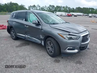 2019 Infiniti QX60 Pure with VIN 5N1DL0MN7KC551313, listed as a IAAI auction lot 42113691 with 83,597 mi miles and . Bid and sale history available at DreamBid. Image 1.