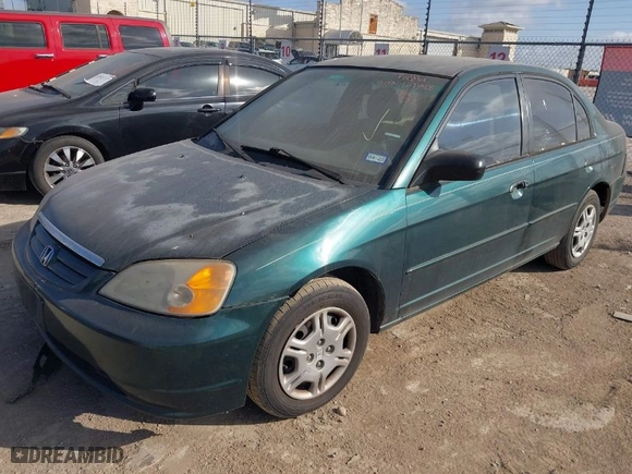 2001 Honda Civic LX with VIN JHMES16561S000985, listed as a IAAI auction lot 42031968 with 222,285 mi miles. Bid and sale history available at carsss.com. Image 2.