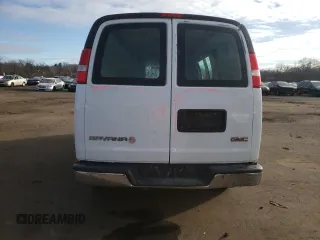 2019 GMC Savana Cargo Van with VIN 1GTW7AFG4K1335887, listed as a Copart auction lot 80944784 with 0 mi miles and Salvage Title. Bid and sale history available at carsss.com. Image 6.