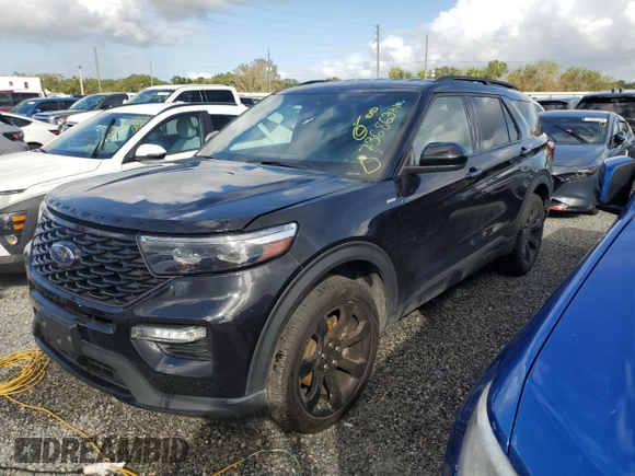 2023 Ford Explorer ST-Line with VIN 1FMSK7KH0PGA47511, listed as a Copart auction lot 73686344 with 9,348 mi miles and Non Repairable. Bid and sale history available at carsss.com. Image 1.