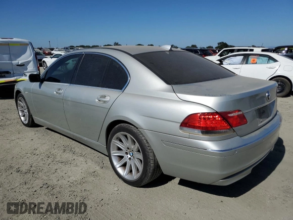 2006 BMW 7 Series 750i with VIN WBAHL83566DT03671, listed as a Copart auction lot 64324505 with 154,418 mi miles and Clean title. Bid and sale history available at DreamBid. Image 2.