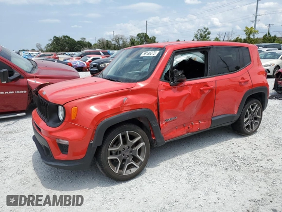 2021 Jeep Renegade Jeepster with VIN ZACNJDAB6MPM46550, listed as a Copart auction lot 58136275 with 36,327 mi miles and Salvage title. Bid and sale history available at DreamBid. Image 1.