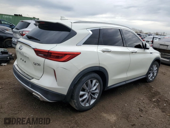 2019 Infiniti QX50 LUXE with VIN 3PCAJ5M13KF137147, listed as a Copart auction lot 53788435 with Not Provided miles and Clean Title. Bid and sale history available at carsss.com. Image 3.