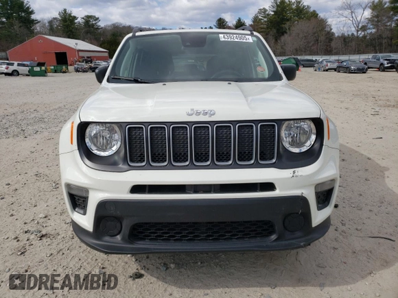 2022 Jeep Renegade Sport with VIN ZACNJDA19NPN67792, listed as a Copart auction lot 43924905 with 28,652 mi miles and Salvage title. Bid and sale history available at DreamBid. Image 5.