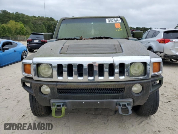 2007 Hummer H3 SUV with VIN 5GTDN13E678225611, listed as a Copart auction lot 72803624 with 198,410 mi miles and Clean Title. Bid and sale history available at carsss.com. Image 5.