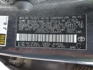 2015 Toyota Prius Four with VIN JTDKN3DU3F0458455, listed as a IAAI auction lot 42389286 with 215,703 mi miles and . Bid and sale history available at DreamBid. Image 9.