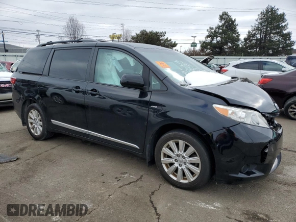 2017 Toyota Sienna LE with VIN 5TDJZ3DC7HS185821, listed as a Copart auction lot 45869055 with 99,169 mi miles and Salvage Title. Bid and sale history available at carsss.com. Image 4.