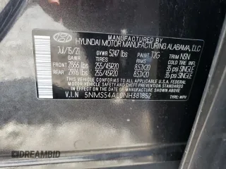 2022 Hyundai Santa Fe Calligraphy with VIN 5NMS54AL0NH381852, listed as a Copart auction lot 53951614 with 36,304 mi miles and Salvage Title. Bid and sale history available at carsss.com. Image 13.