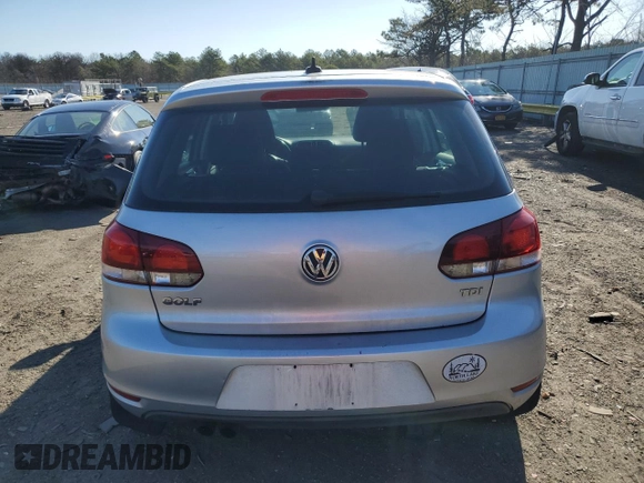 2012 Volkswagen Golf TDI with VIN WVWDM7AJ4CW278732, listed as a Copart auction lot 53687045 with 144,975 mi miles and Clean title. Bid and sale history available at DreamBid. Image 6.