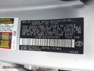 2010 Toyota Camry with VIN 4T1BF3EK2AU095962, listed as a IAAI auction lot 41573716 with 75,222 mi miles. Bid and sale history available at carsss.com. Image 9.