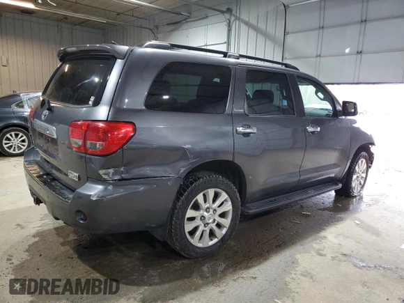 2012 Toyota Sequoia Platinum with VIN 5TDDY5G10CS061713, listed as a Copart auction lot 83435424 with 246,330 mi miles and Salvage Title. Bid and sale history available at carsss.com. Image 3.