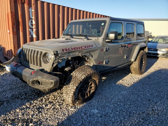 2023 Jeep Wrangler Rubicon with VIN 1C4JJXFG9PW678123, listed as a Copart auction lot 81574334 with 19,621 mi miles and Salvage Title. Bid and sale history available at carsss.com. Image 1.