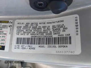 2007 Toyota Corolla CE z VIN 1NXBR32E57Z802566, wystawiony jako IAAI lot #42394007 z przebiegiem 195 301 mil mil oraz . Historia ofert i sprzedaży dostępna na DreamBid. Obrazek 9.