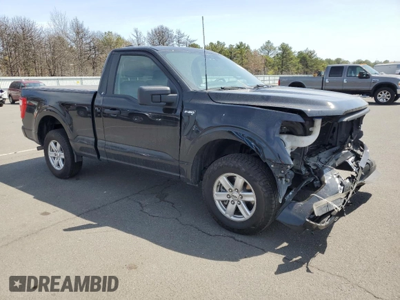 2021 Ford F-150 XL with VIN 1FTMF1CB4MKF09005, listed as a Copart auction lot 53935765 with 52,332 mi miles and Salvage title. Bid and sale history available at DreamBid. Image 4.