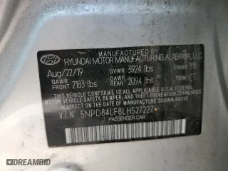 2020 Hyundai Elantra Value Edition with VIN 5NPD84LF8LH527227, listed as a Copart auction lot 45335055 with 81,400 mi miles and Salvage Title. Bid and sale history available at carsss.com. Image 14.