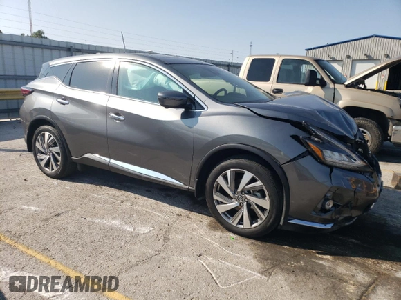 2021 Nissan Murano SL with VIN 5N1AZ2CS1MC119145, listed as a Copart auction lot 74582414 with 26,217 mi miles and Salvage Title. Bid and sale history available at DreamBid. Image 4.
