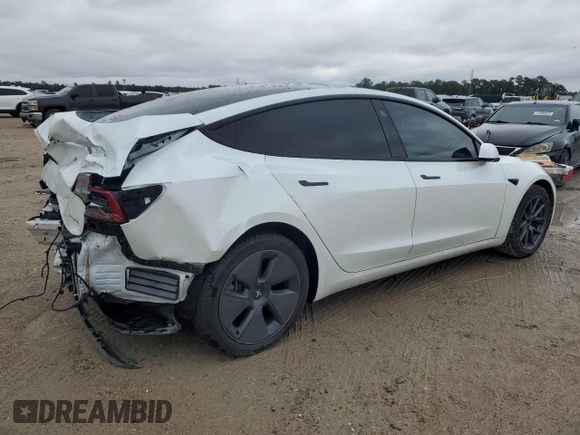 2022 Tesla Model 3 Long Range with VIN 5YJ3E1EB2NF201275, listed as a Copart auction lot 88024985 with 43,540 mi miles and Salvage Title. Bid and sale history available at DreamBid. Image 3.