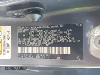 2007 Toyota Sienna CE with VIN 5TDZK23C97S078643, listed as a IAAI auction lot 41991258 with 133,313 mi miles. Bid and sale history available at carsss.com. Image 9.