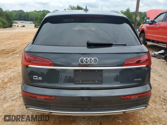 2021 Audi Q5 Premium Plus with VIN WA1BAAFY6M2083415, listed as a Copart auction lot 58831785 with 21,055 mi miles and Salvage title. Bid and sale history available at DreamBid. Image 6.