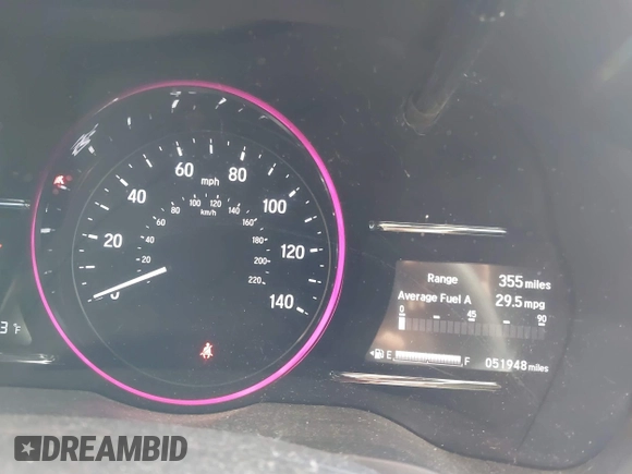 2019 Honda HR-V EX with VIN 3CZRU5H51KM713475, listed as a IAAI auction lot 41317771 with 51,948 mi miles. Bid and sale history available at carsss.com. Image 7.
