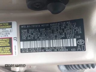 2012 Toyota Corolla L with VIN 2T1BU4EEXCC861897, listed as a IAAI auction lot 42723166 with 152,805 mi miles and . Bid and sale history available at DreamBid. Image 9.