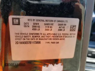 2014 Chevrolet Impala LS z VIN 2G1WA5E37E1173896, wystawiony jako Copart lot #57906265 z przebiegiem 147 887 mil mil oraz Czysty tytuł • Clean title. Historia ofert i sprzedaży dostępna na DreamBid. Obrazek 12.