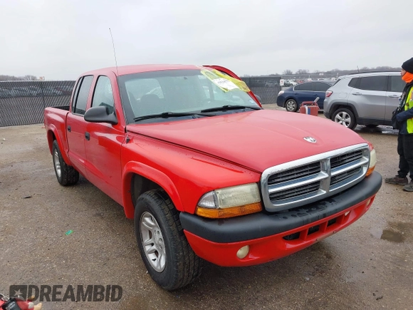 2004 Dodge Dakota Sport with VIN 1D7HL38KX4S657177, listed as a IAAI auction lot 41534575 with 38,802 mi miles. Bid and sale history available at carsss.com. Image 1.