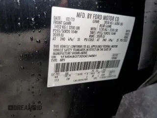 2013 Ford Explorer Sport z VIN 1FM5K8GT3DGC34561, wystawiony jako Copart lot #50260915 z przebiegiem 169 097 mil mil oraz Szkoda całkowita • Salvage title. Historia ofert i sprzedaży dostępna na DreamBid. Obrazek 13.