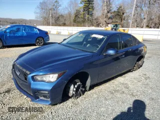 2016 Infiniti Q50 3.0t Red Sport 400 with VIN JN1FV7AR5GM450301, listed as a Copart auction lot 87959525 with 102,315 mi miles and Salvage Title. Bid and sale history available at carsss.com. Image 1.