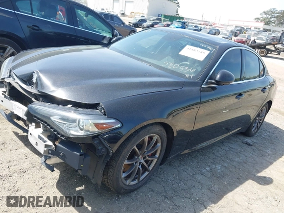 2018 Alfa Romeo Giulia with VIN ZARFAEBN7J7580536, listed as a IAAI auction lot 41883289 with 87,776 mi miles. Bid and sale history available at carsss.com. Image 18.