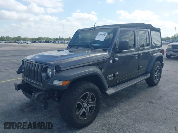 2018 Jeep Wrangler Unlimited Sport S z VIN 1C4HJXDGXJW165312, wystawiony jako IAAI lot #42095590 z przebiegiem 90 598 mil mil oraz . Historia ofert i sprzedaży dostępna na DreamBid. Obrazek 17.