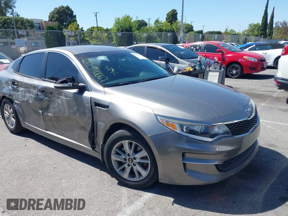 2016 Kia Optima LX with VIN 5XXGT4L33GG106342, listed as a IAAI auction lot 42272945 with 94,645 mi miles and . Bid and sale history available at DreamBid. Image 1.