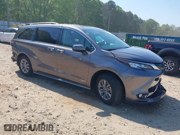 2021 Toyota Sienna XLE z VIN 5TDYRKEC0MS007394, wystawiony jako IAAI lot #42080004 z przebiegiem 75 553 mil mil oraz . Historia ofert i sprzedaży dostępna na DreamBid. Obrazek 1.