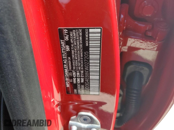 2019 Mercedes-Benz A 220 with VIN WDD3G4EB8KW027205, listed as a Copart auction lot 53318525 with Not Provided miles and Salvage Title. Bid and sale history available at DreamBid. Image 13.