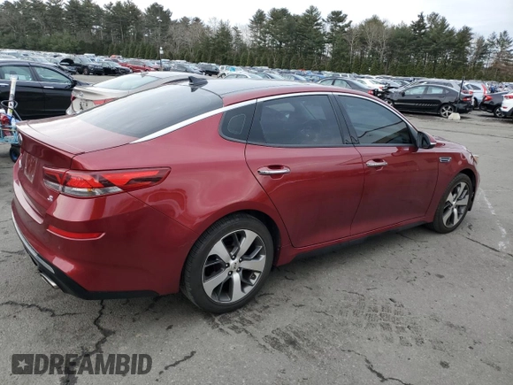 2019 Kia Optima LX with VIN 5XXGT4L30KG360552, listed as a Copart auction lot 47943085 with 50,615 mi miles and Salvage Title. Bid and sale history available at carsss.com. Image 3.