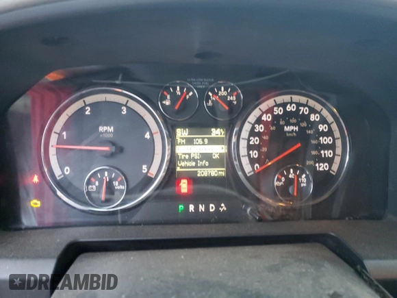 2011 Ram 2500 SLT with VIN 3D7UT2CL4BG620753, listed as a Copart auction lot 86151374 with 208,780 mi miles and Salvage title. Bid and sale history available at DreamBid. Image 9.