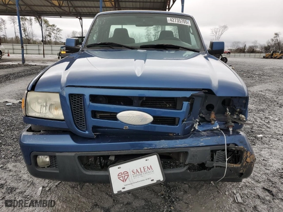 2007 Ford Ranger XL with VIN 1FTYR10U47PA27348, listed as a Copart auction lot 42735705 with 245,981 mi miles and Salvage Title. Bid and sale history available at carsss.com. Image 5.