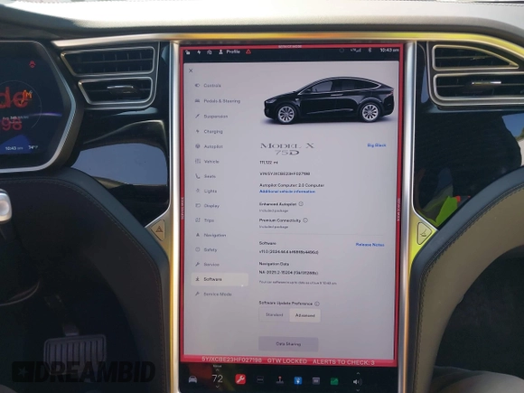 2017 Tesla Model X 90D z VIN 5YJXCBE23HF027198, wystawiony jako IAAI lot #42439451 z przebiegiem 111 122 mil mil oraz . Historia ofert i sprzedaży dostępna na DreamBid. Obrazek 18.