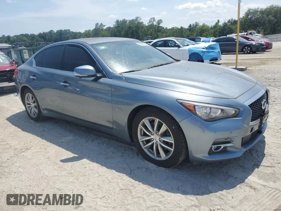 2017 Infiniti Q50 Premium with VIN JN1EV7AR3HM836681, listed as a Copart auction lot 61333735 with 49,857 mi miles and Salvage title. Bid and sale history available at DreamBid. Image 4.