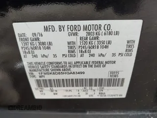 2017 Ford Explorer XLT z VIN 1FM5K8D85HGA83499, wystawiony jako IAAI lot #42059299 z przebiegiem 76 484 mil mil oraz . Historia ofert i sprzedaży dostępna na DreamBid. Obrazek 9.