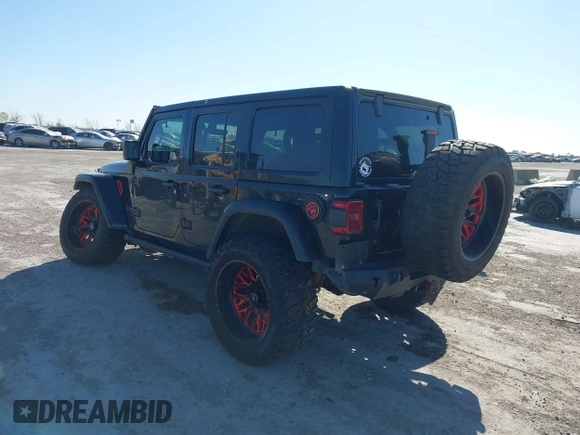 2018 Jeep Wrangler Unlimited Rubicon z VIN 1C4HJXFGXJW108766, wystawiony jako IAAI lot #41846062 z przebiegiem 96 791 mil mil oraz . Historia ofert i sprzedaży dostępna na DreamBid. Obrazek 3.
