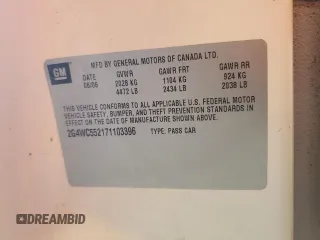 2007 Buick LaCrosse CX с VIN 2G4WC552171103396, выставлен на аукционе Copart как лот 56939215 с пробегом 137 309 миль миль и Списание • Salvage title. История ставок и продаж доступна на DreamBid. Изображение 12.