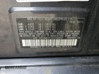 2011 Subaru Legacy 2.5i z VIN 4S3BMBA64B3256090, wystawiony jako Copart lot #52634725 z przebiegiem 142 403 mil mil oraz Szkoda całkowita • Salvage title. Historia ofert i sprzedaży dostępna na DreamBid. Obrazek 14.