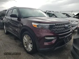 2022 Ford Explorer King Ranch with VIN 1FM5K7LCXNGB57186, listed as a Copart auction lot 76189084 with 0 mi miles and Non Repairable. Bid and sale history available at carsss.com. Image 4.