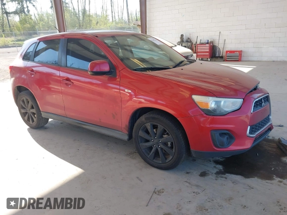 2014 Mitsubishi Outlander Sport ES with VIN 4A4AP3AU4EE004073, listed as a IAAI auction lot 42100709 with 170,788 mi miles. Bid and sale history available at carsss.com. Image 1.