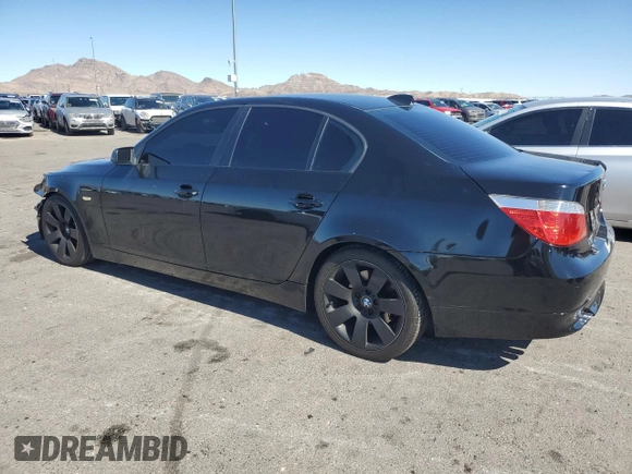 2007 BMW 5 Series 530i with VIN WBANE73537CM55373, listed as a Copart auction lot 46477245 with 217,070 mi miles and Salvage Title. Bid and sale history available at DreamBid. Image 2.