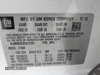 2020 Buick Encore GX Select with VIN KL4MMDSL0LB131551, listed as a IAAI auction lot 42023982 with 28,528 mi miles and . Bid and sale history available at DreamBid. Image 9.