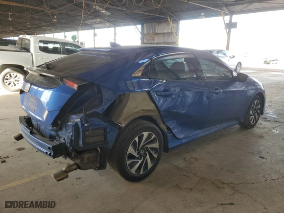 2017 Honda Civic Hatchback LX with VIN SHHFK7H2XHU219790, listed as a Copart auction lot 48824685 with 127,091 mi miles and Salvage Title. Bid and sale history available at carsss.com. Image 3.