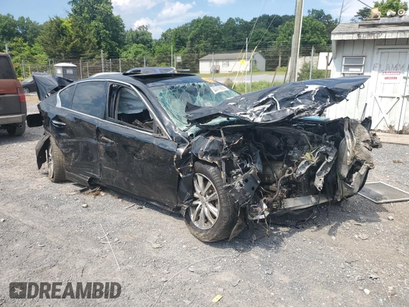 2015 Infiniti Q50 Premium with VIN JN1BV7AR4FM417514, listed as a Copart auction lot 63416835 with Not provided miles and Salvage title. Bid and sale history available at DreamBid. Image 4.